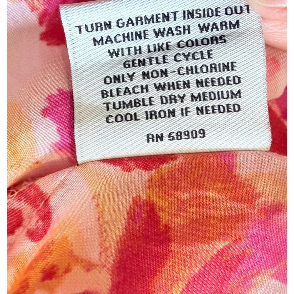 Van Winkle Pink Orange Tropical Maxi Dress Beach Coastal Boho Pockets Womens 1X - Picture 11 of 14